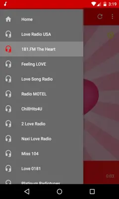 Romantic Music Radio android App screenshot 0